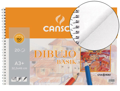 BLOCO DESENHO AGUARELA ESPIRAL 325X460MM 20 FLS