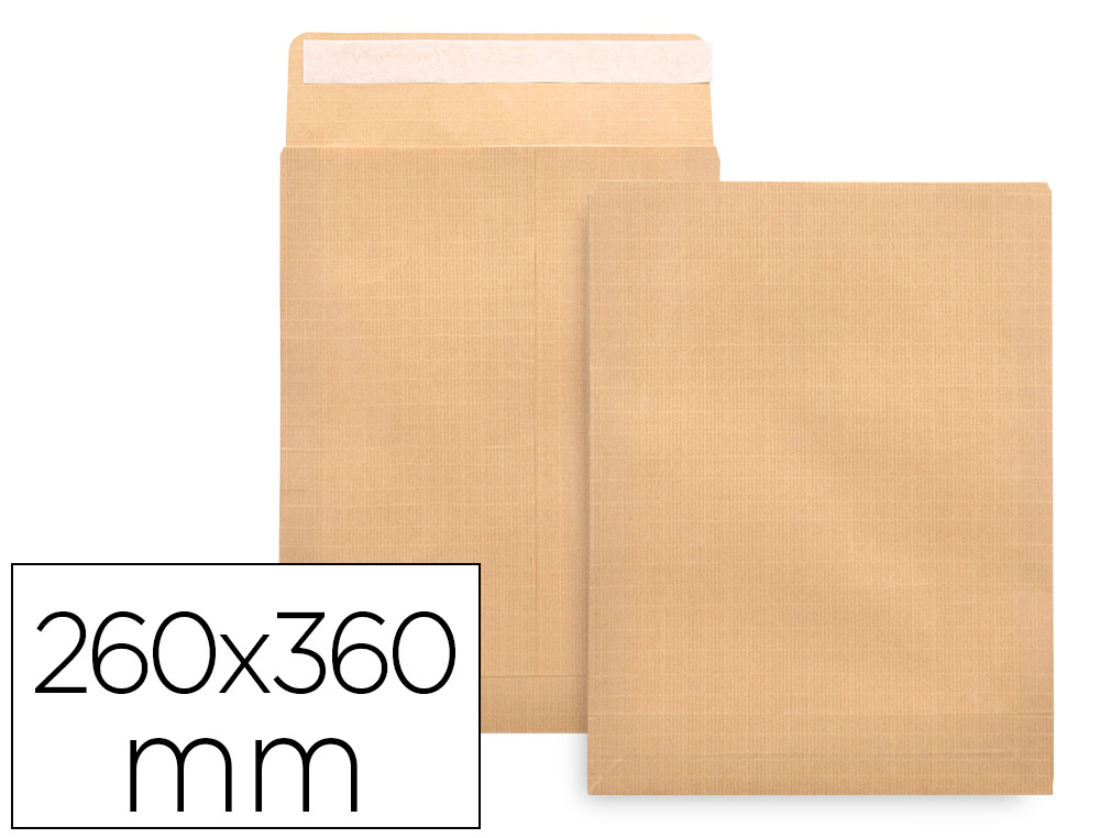 ENVELOPE LIDERPAPEL BOLSA FOLIO ESPECIAL CASTANHO 260X360 MM TIRA DE SILICONE PACK DE 100 UNIDADES