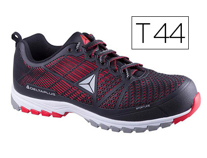SAPATOS DE SEGURANCA DELTAPLUS DE POLIURETANO E MALHA S1P PRETO E VERMELHO TAMANHO 44