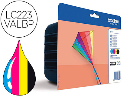 TINTEIRO BROTHER LC-223VALBP DCPJ4120DW / MFCJ4420DW / 4620DW / 5320DW PACK DE 4 CORES 550 PAG