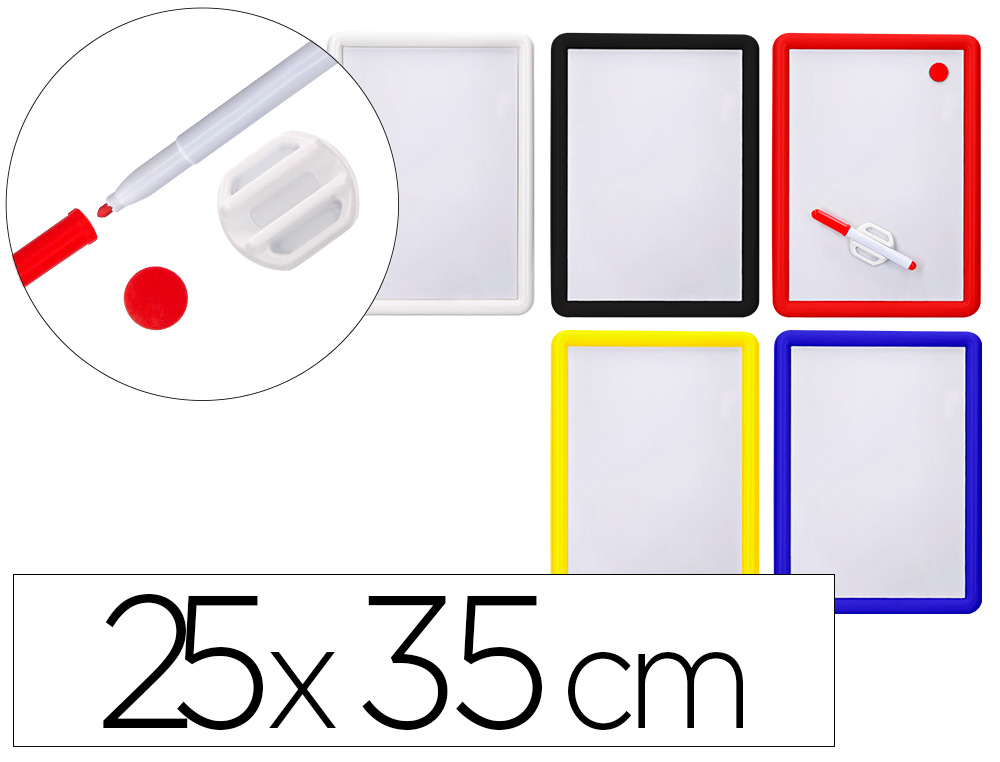 QUADRO BRANCO MANGETICO COM MARCADOR E APAGADOR 25 X 35 CM