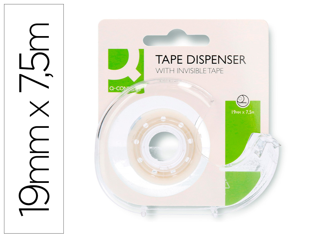 DESENROLADOR FITA ADESIVA Q-CONNECT INVISIVEL 7,5 MT X 19 MM