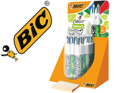 ESFEROGRAFICA BIC 4 CORES VELOURS EXPOSITOR DE 30 UNIDADES SORTIDAS 230X125X149 MM