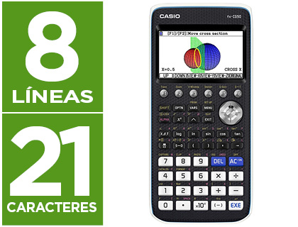 CALCULADORA CASIO FX-CG50 CIENTIFICA GRAFICA 8 LINHAS 21 CARATERES VISOR COR 3D MEMORIA 16 MB CONEXAO USB COM CAPA PRETA