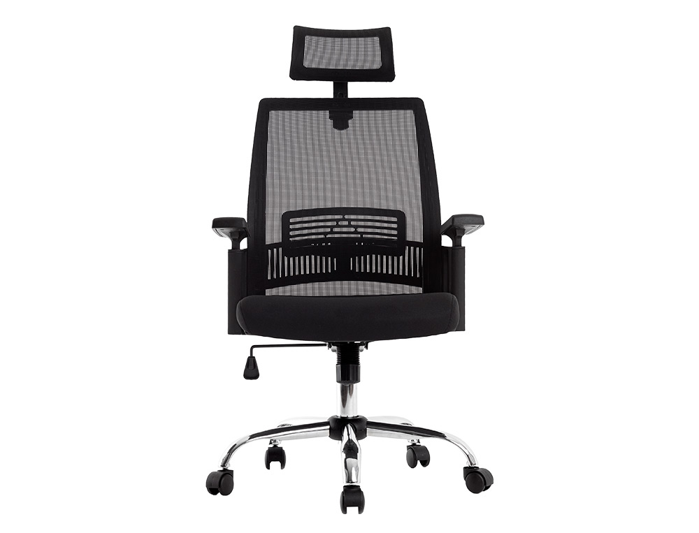 CADEIRA DE DIRECAO Q-CONNECT ERGONOMICA BASE METAL ENCOSTO ALTO COM APOIO DE CABECA AJUSTAVEL REGULAVEL EM ALTURA 1140+7