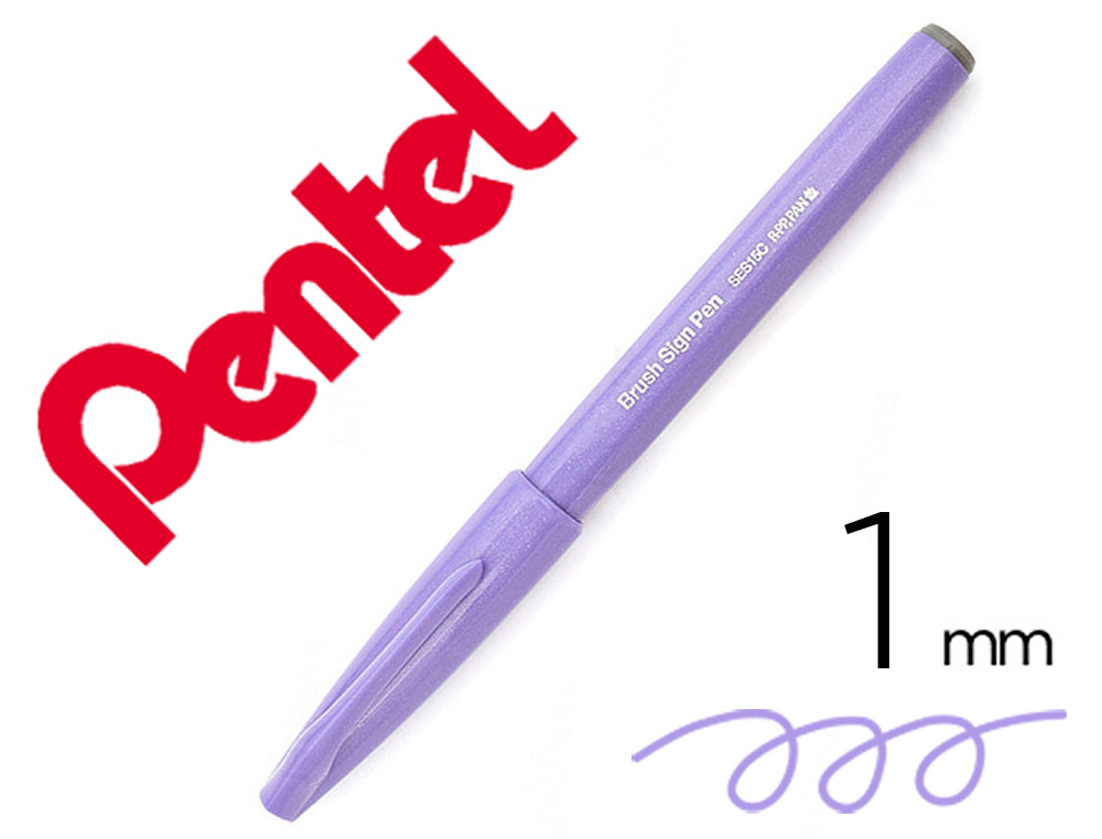 CANETA PINCEL PENTEL TOUCH PARA CALIGRAFIA COR VIOLETA AZULADO