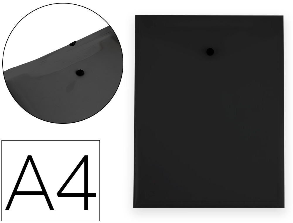 PASTA LIDERPAPEL DOSSIER COM MOLA POLIPROPILENO DIN A4 FORMATO VERTICAL COM FOLE PRETO OPACO