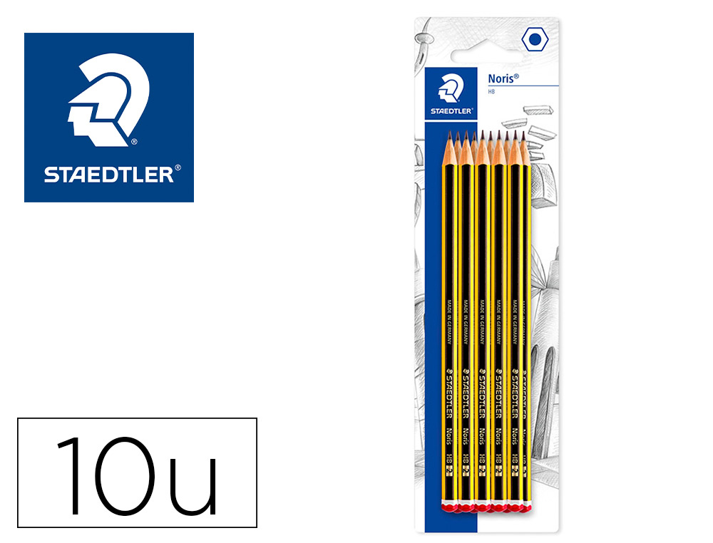 LAPIS DE GRAFITE STAEDTLER NORIS N2 HB BLISTER DE 10 UNIDADES