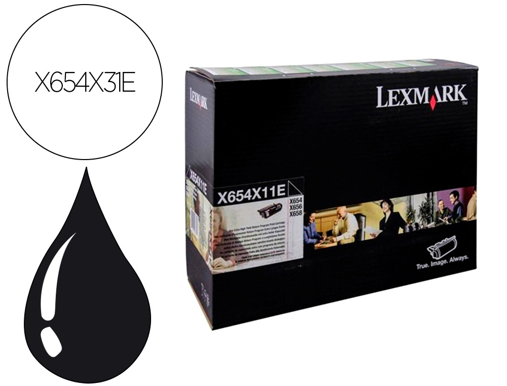 TONER LEXMARK LASER X654X31E / X654DE/ 654 / 656DE / 658DE PRETO 36000 PAGINAS