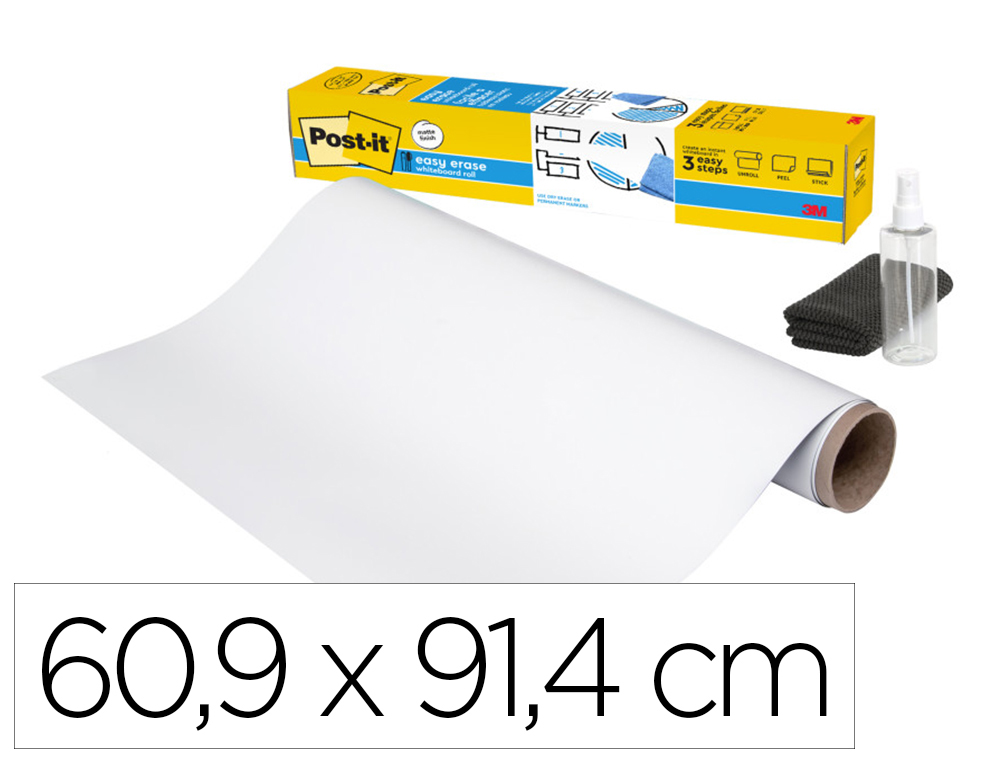 QUADRO BRANCO POST-IT SUPER STICKY FLEX ROLO ADESIVO REMOVIVEL 60,9X91,4 CM