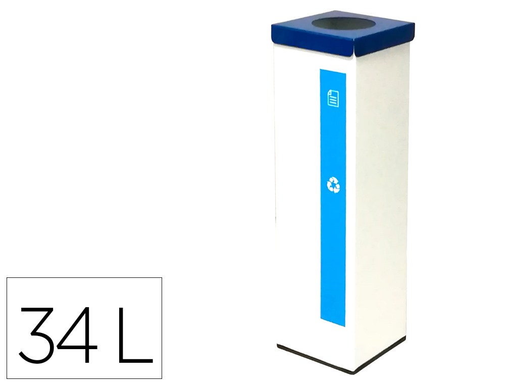 CESTO DE PAPEIS METALICO SIE PARA RECICLAGEM TAMPA EXTRAIVEL 34 LITROS 725X225X225 MM