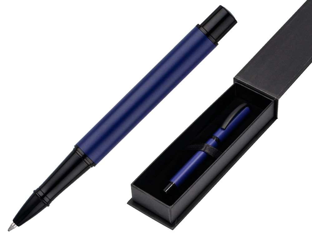 ROLLER BELIUS TURBO ALUMINIO AZUL E PRETO TINTA AZUL CAIXA DESIGN