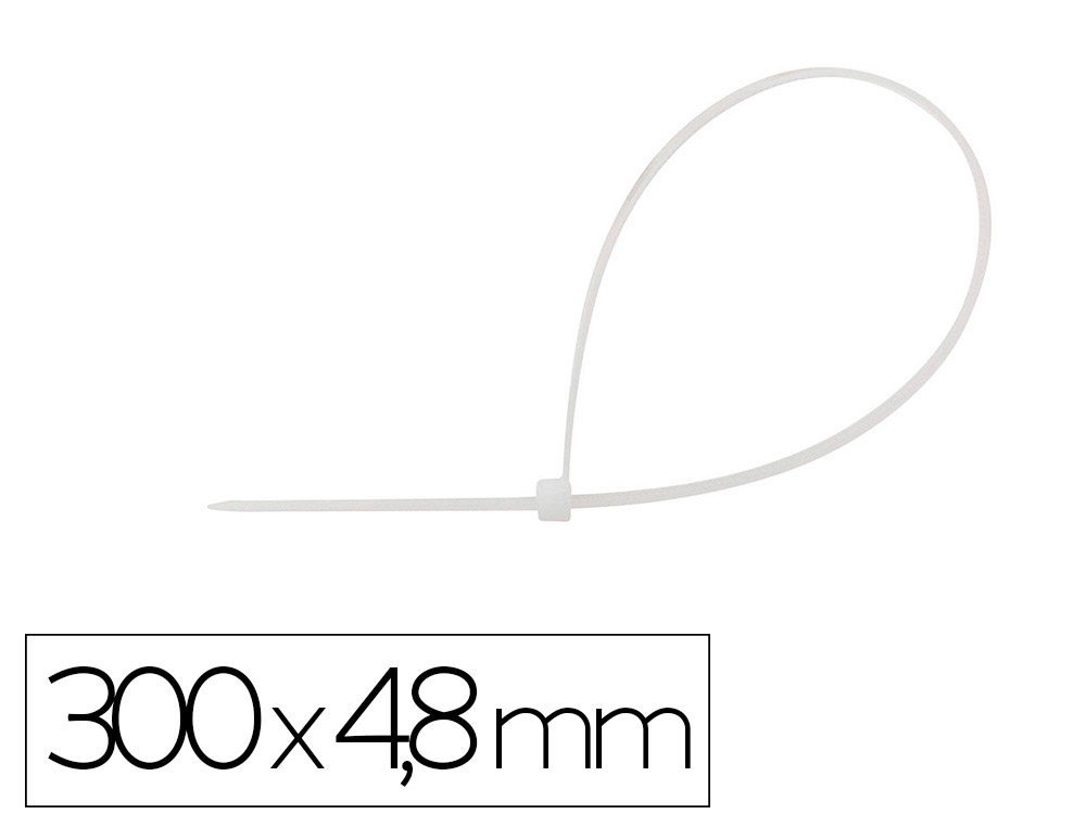 ABRACADEIRA Q-CONNECT COR BRANCO 300X4,8 MM BOLSA DE 100 UNIDADES