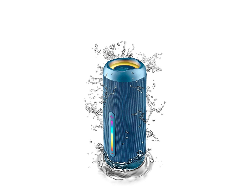 COLUNA NGS ROLLER FURIA 2 PORTATIL 60W BLUETOOTH LUZES RGB E IMPERMEABILIZACAO IPX7 COR AZUL