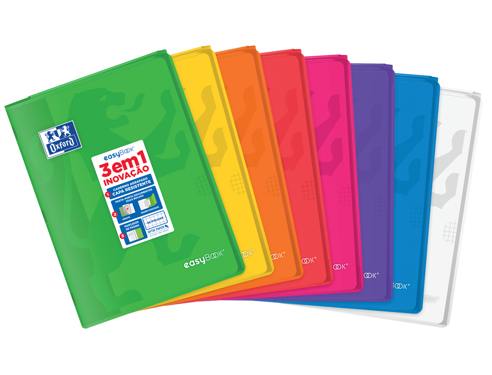 CADERNO ESCOLAR OXFORD EASYBOOK CAPA PLSTICO DIN A4 48 FOLHAS CORES SORTIDAS