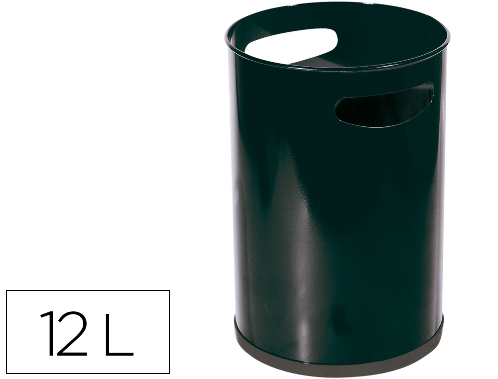 CESTO DE PAPEIS SIE METALICO COM PEGAS PRETO CAPACIDADE 12 LITROS 32X21 CM