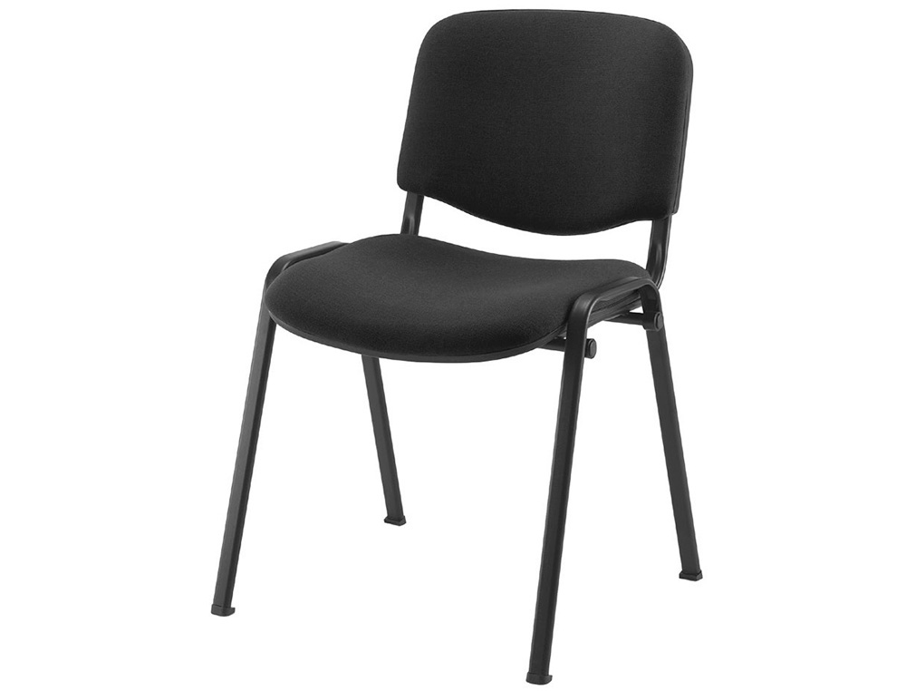 CADEIRA EMPILHAVEL Q-CONNECT BRACOS CURTOS FORRADA SEM RODAS ALT 910 MM LARG 460 MM PROF 440 MM COR PRETO