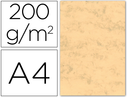 CARTOLINA MARMOREADA 200 GR PACK 100 FOLHAS DIN A4 OCRE