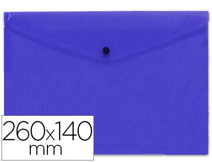 BOLSA PORTA DOCUMENTOS LIDERPAPEL COM MOLA FORMATO 26X14 CM COR AZUL