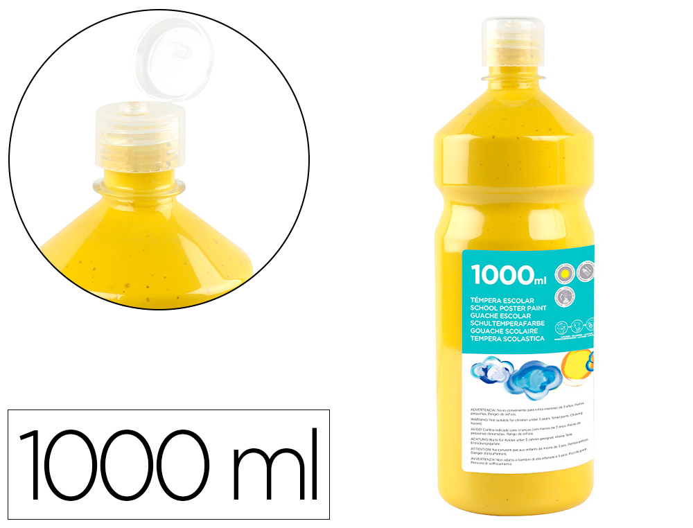 GUACHE ESCOLAR LIDERPAPEL 1000 ML AMARELO PRIMARIO
