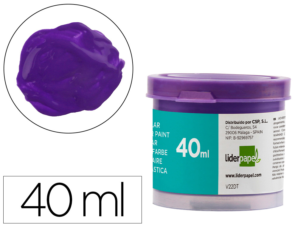 GUACHE LIDERPAPEL ESCOLAR 40 ML VIOLETA