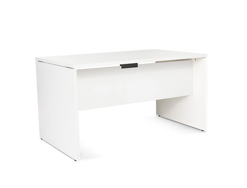 MESA DE ESCRITORIO ROCADA SERIE WORK 140X80 CM ACABAMENTO AW04 BRANCO/BRANCO