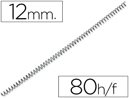 ESPIRAL Q-CONNECT METALICA 56 4:1 12MM 1 MM CAIXA DE 200 UNIDADES