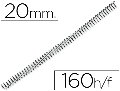 ESPIRAL Q-CONNECT METALICA 56 4:1 20MM 1,2MM CAIXA DE 100 UNIDADES
