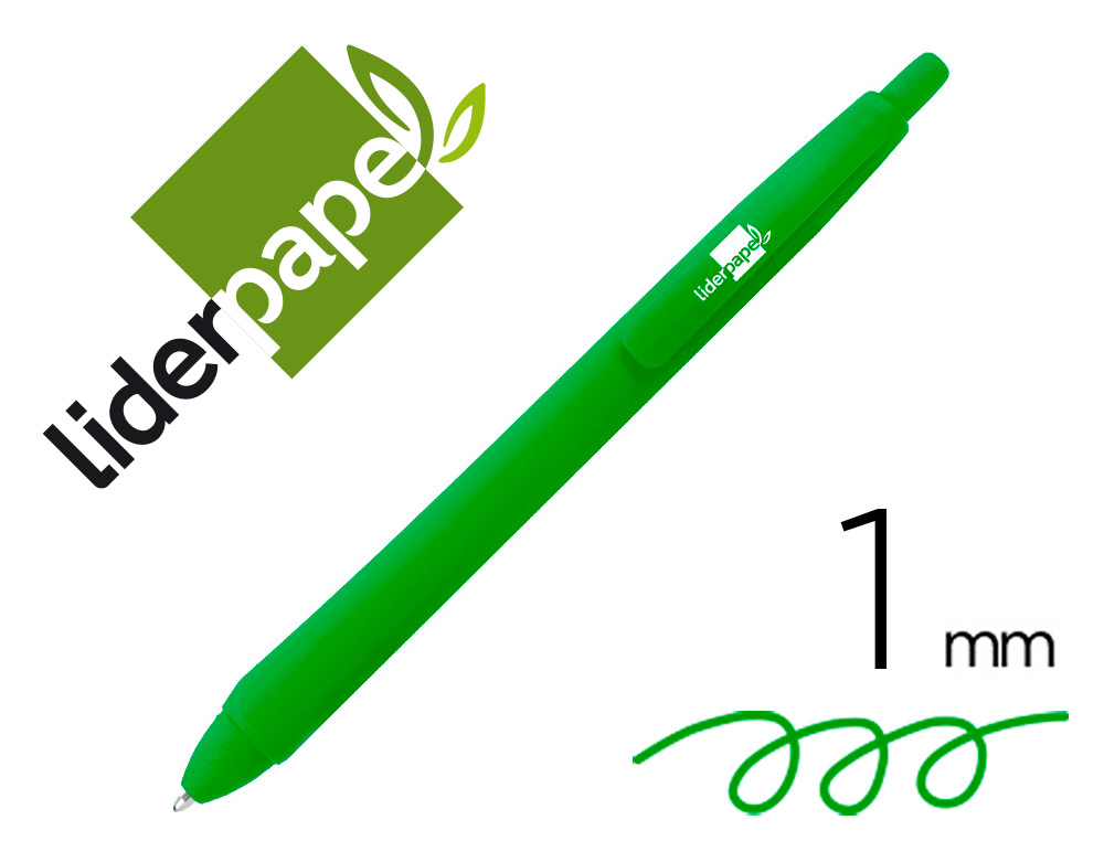 ESFEROGRAFICA LIDERPAPEL GUMMY TOUCH RETRATIL 1,0 MM TINTA VERDE