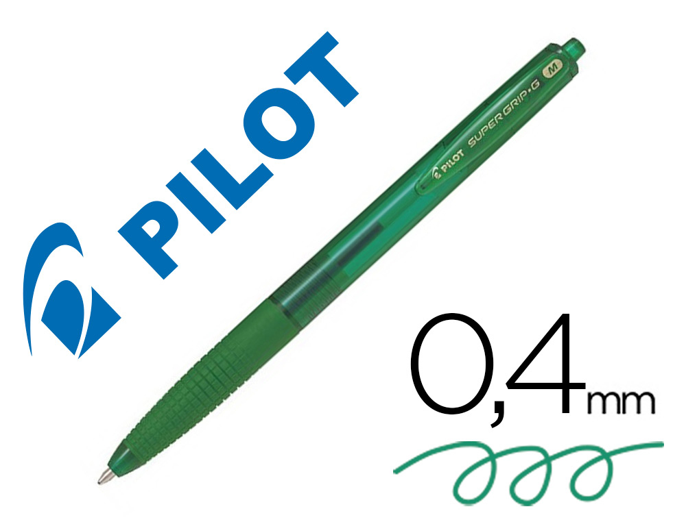 ESFEROGRAFICA PILOT SUPERGRIP G VERDE RETRATIL SUJEICAO DE BORRACHA TINTA BASE DE OLEO