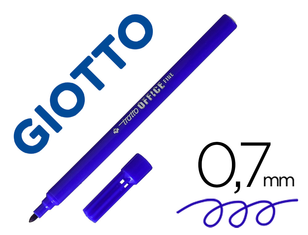 MARCADOR TRATTO OFFICE FINE PONTA DE FIBRA TRACO 0,7 MM AZUL