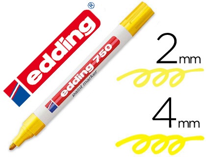 MARCADOR EDDING PONTA DE FIBRA 750 AMARELO PONTA REDONDA 3,5 MM