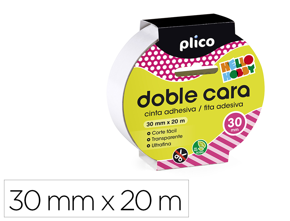 FITA ADESIVA PLICO DUPLA FACE 30MM X 20M