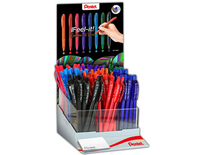 EXPOSITOR PENTEL BX417 COM 9 DUZIAS 24 X AZUL 12 X PRETO VERMELHO VERDE AZUL CEU LARANJA ROSA E VIOLETA