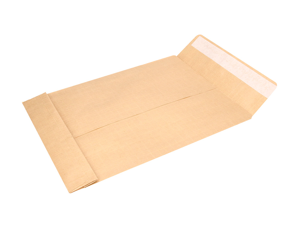 ENVELOPE LIDERPAPEL BOLSA FOLIO ESPECIAL CASTANHO 280X365X30 MM FOLE TIRA DE SILICONE PACK DE 50 UNIDADES