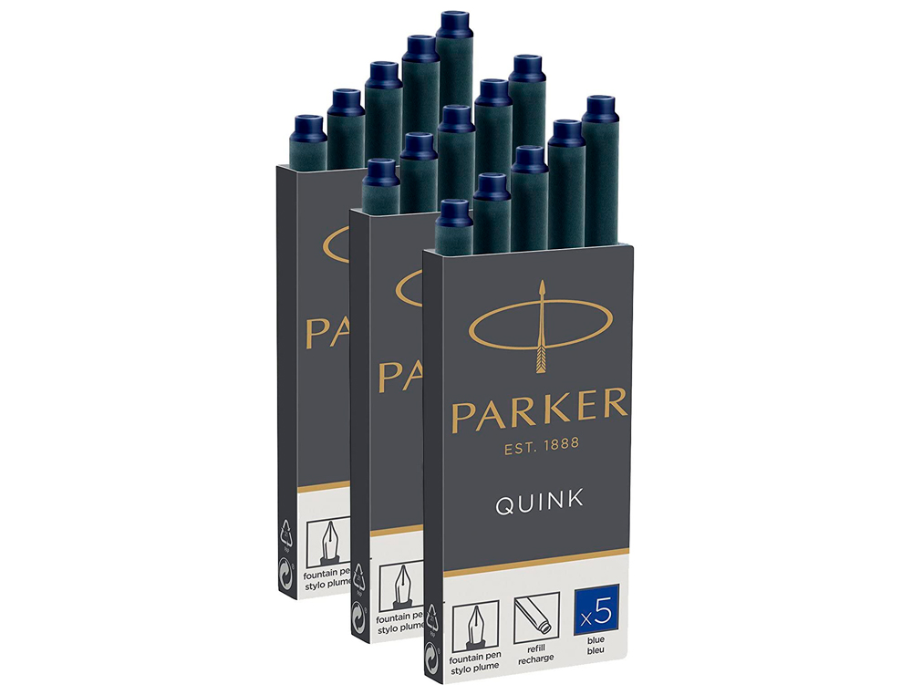 TINTA PARKER QUINK PRETA - CAIXA DE 5 CARTUCHOS