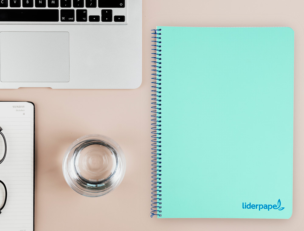 CADERNO ESPIRAL LIDERPAPEL A4 WONDER CAPA PLASTICO 80F 90GR QUADRICULA 4MM COM MARGEM VERDE
