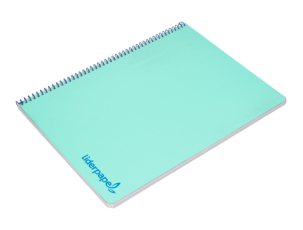CADERNO ESPIRAL LIDERPAPEL A4 WONDER CAPA PLASTICO 80F 90GR QUADRICULA 4MM COM MARGEM VERDE