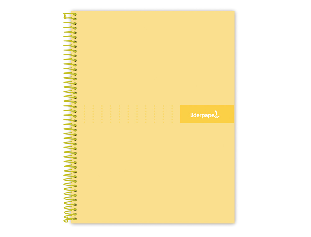 CADERNO ESPIRAL LIDERPAPEL CRAFTY MICRO DIN A4 CAPA FORRADA 120 F 90 GR QUADRICULA 5MM 5 BANDAS DE CORES 4 FUROS COR AMA