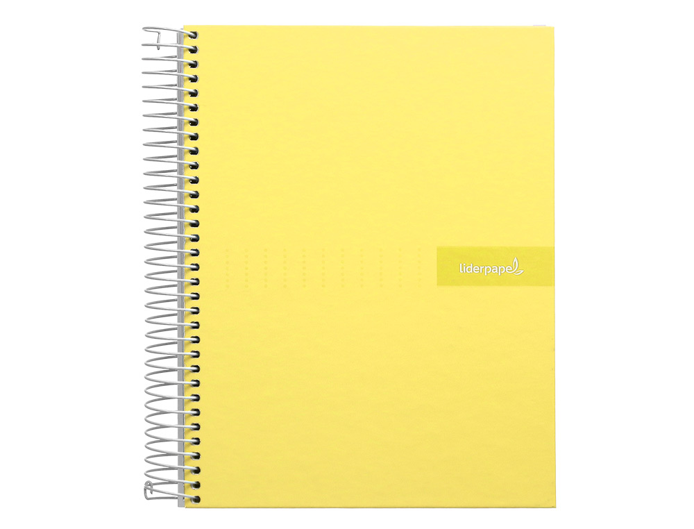 CADERNO ESPIRAL LIDERPAPEL CRAFTY MICRO DIN A4 CAPA FORRADA 120 F 90 GR QUADRICULA 5MM 5 BANDAS DE CORES 4 FUROS COR AMA