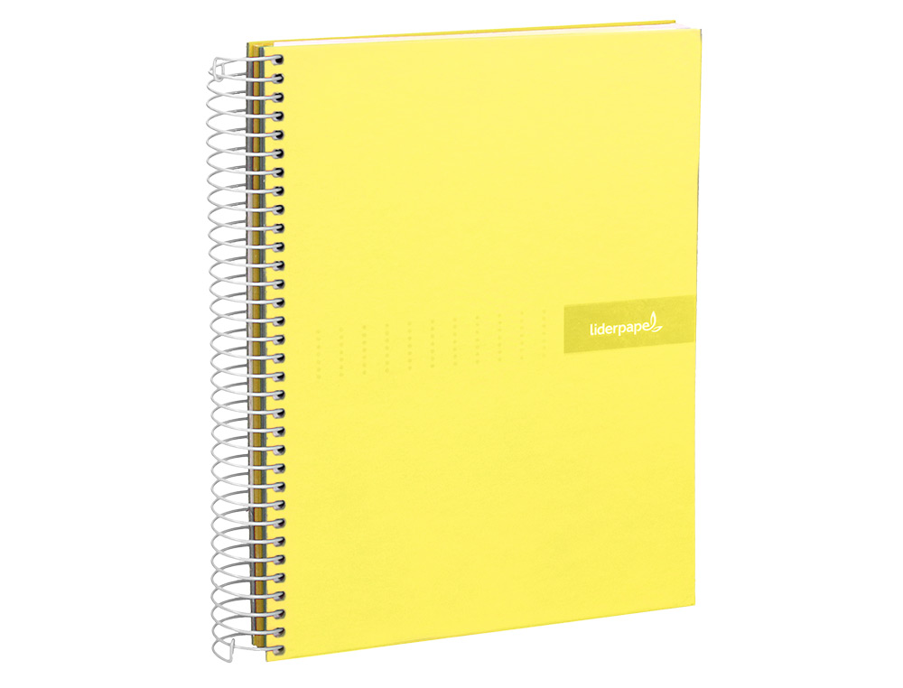 CADERNO ESPIRAL LIDERPAPEL CRAFTY MICRO DIN A4 CAPA FORRADA 120 F 90 GR QUADRICULA 5MM 5 BANDAS DE CORES 4 FUROS COR AMA