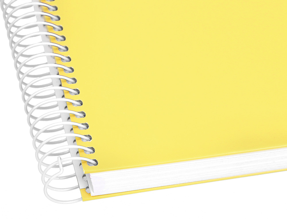 CADERNO ESPIRAL LIDERPAPEL CRAFTY MICRO DIN A4 CAPA FORRADA 120 F 90 GR QUADRICULA 5MM 5 BANDAS DE CORES 4 FUROS COR AMA