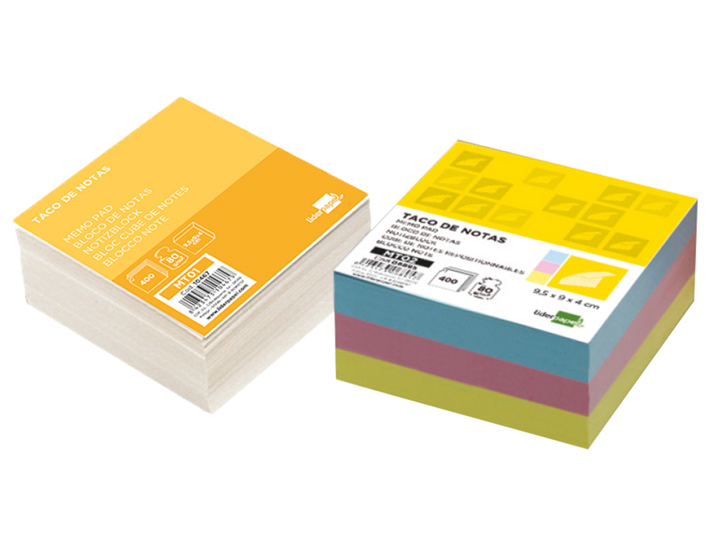 BLOCO NOTAS LIDERPAPEL PAPEL 95X90X40 NAO COLADO