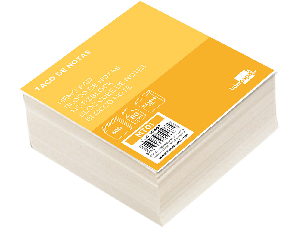 BLOCO NOTAS LIDERPAPEL PAPEL 95X90X40 NAO COLADO