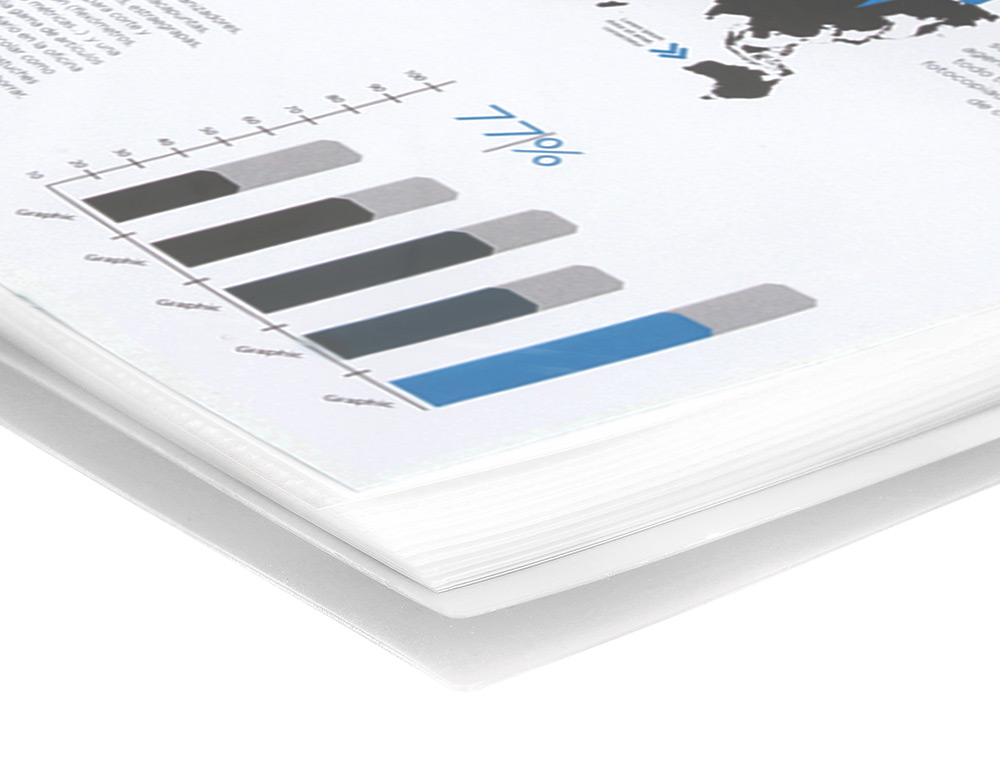 CAPA CATALOGO LIDERPAPEL COM ESPIRAL 10 BOLSAS POLIPROPILENO DIN A4 TRANSPARENTE