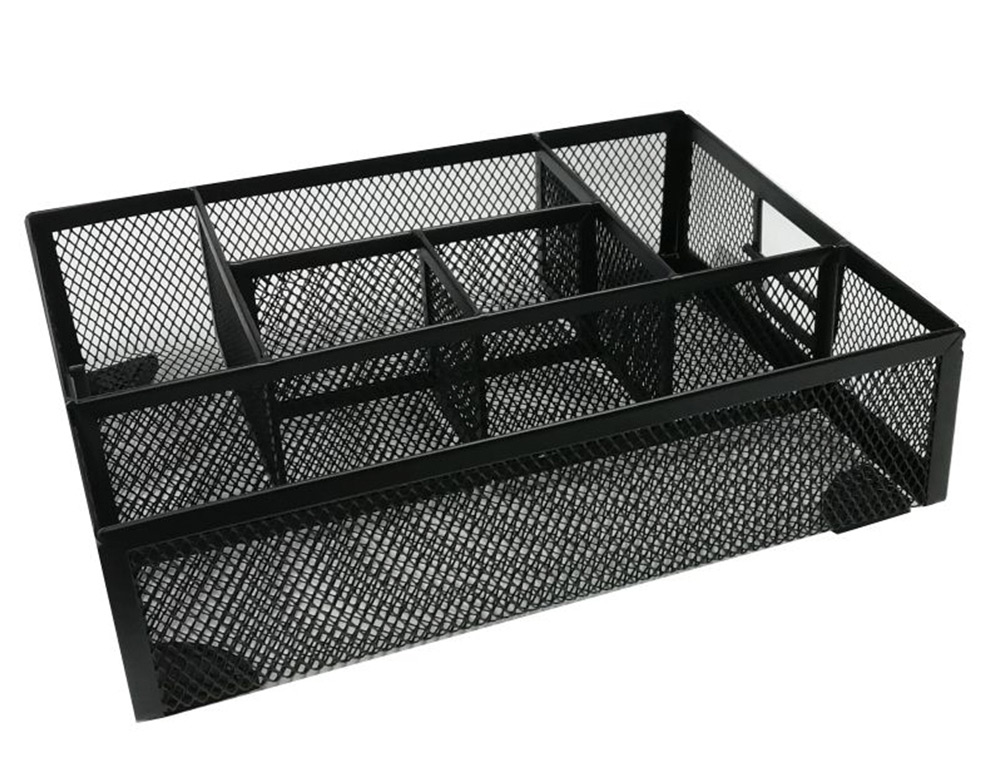 ORGANIZADOR DE SECRETARIA Q-CONNECT BANDEJA METALICA TURQUESA COM 6 DEPARTAMENTOS 235X183X65 MM