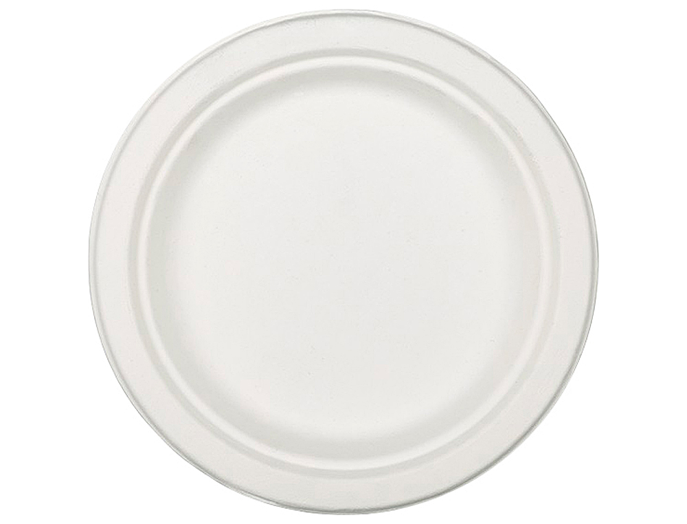 PRATO DE FIBRA NATURAL NUPIK BIODEGRADAVEL BRANCO 17 CM DE DIAMETRO APTO MICROONDAS PACK DE 50 UNIDADES