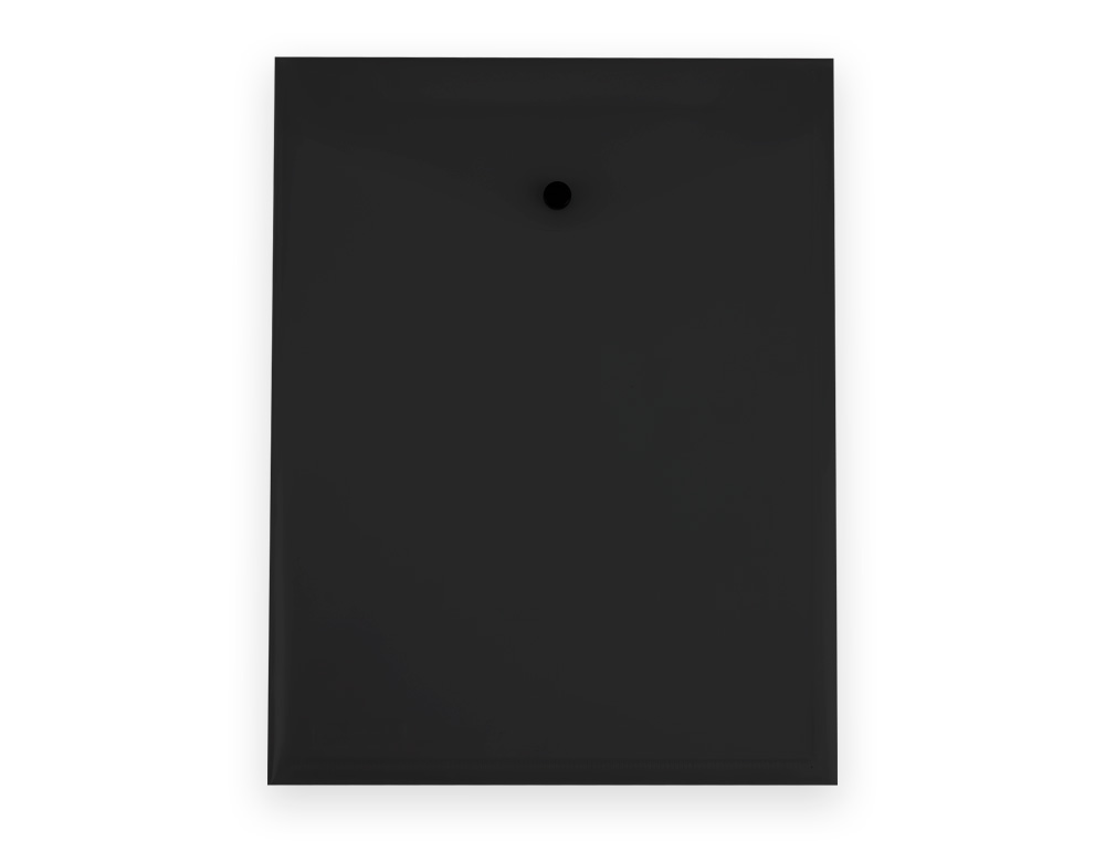 PASTA LIDERPAPEL DOSSIER COM MOLA POLIPROPILENO DIN A4 FORMATO VERTICAL COM FOLE PRETO OPACO