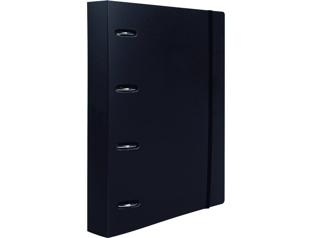 PASTA LIDERPAPEL COM RECARGA POLIPROPILENO DIN A4 4 ANEIS 40MM QUADRICULA 5MM PRETO OPACO