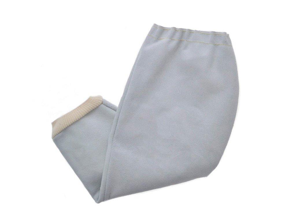 MANGUITO PARA SOLDADOR FARU COURO CROMADO PUNHO ELASTICO E CORDAO SUPORTE SUPERIOR